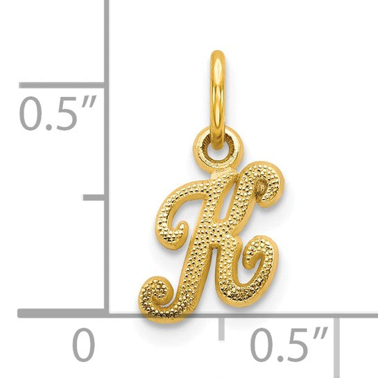 10kt Yellow Gold Initial K Charm