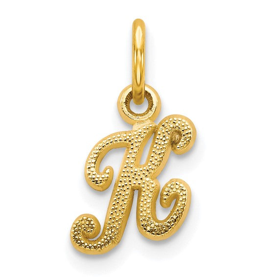 10kt Yellow Gold Initial K Charm