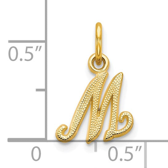 10kt Yellow Gold Initial M Charm