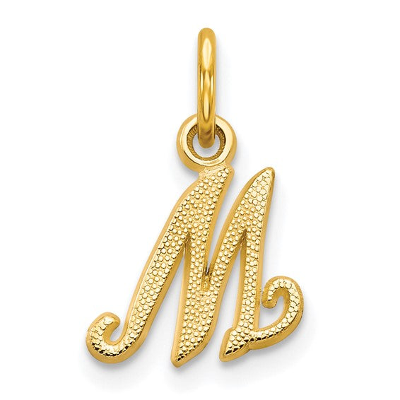10kt Yellow Gold Initial M Charm