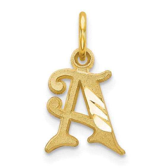 10kt Yellow Gold Initial A Charm