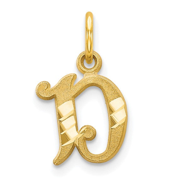 10KT Yellow Gold Initial D Charm