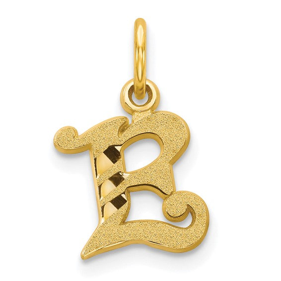10kt Yellow Gold Initial E Charm