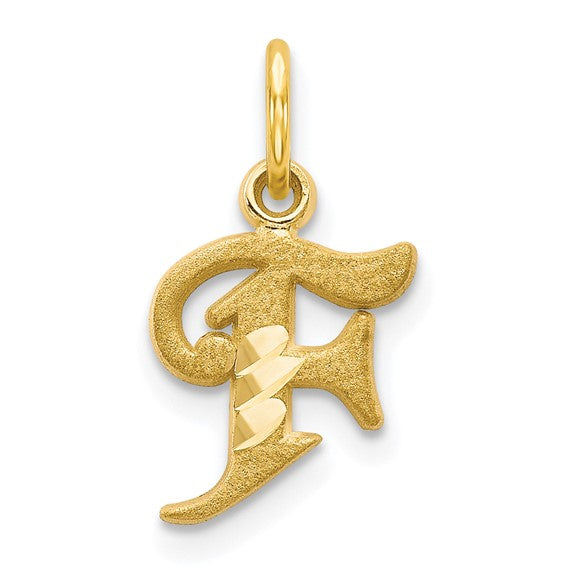 10kt Yellow Gold Initial F Charm