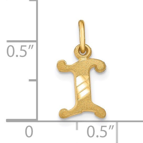 10kt Yellow Gold Initial I Charm