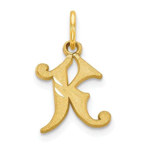 10kt Yellow Gold Initial K Charm