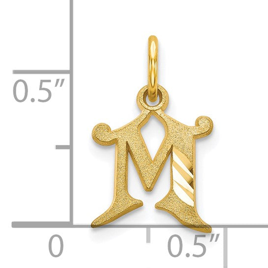 10kt Yellow Gold Initial M Charm