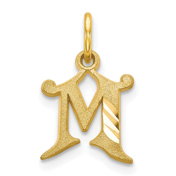 10kt Yellow Gold Initial M Charm