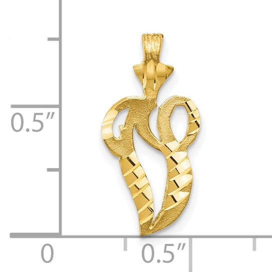 10kt Yellow Gold Initial V Pendant