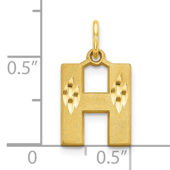 10kt Yellow Gold Initial H Charm