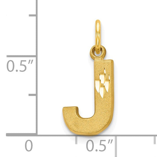 10kt Yellow Gold Initial J Charm