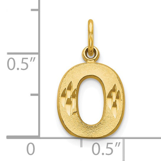 10kt Yellow Gold Initial O Charm