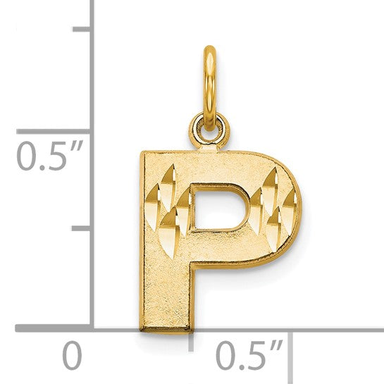 10kt Yellow Gold Initial P Charm