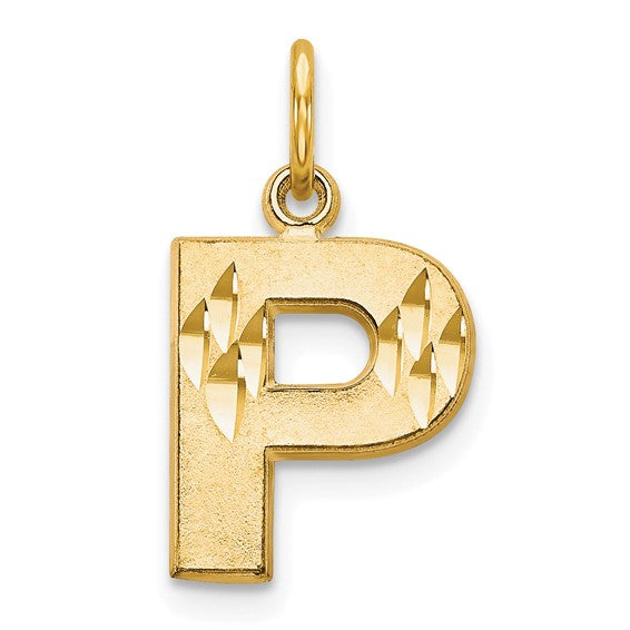 10kt Yellow Gold Initial P Charm