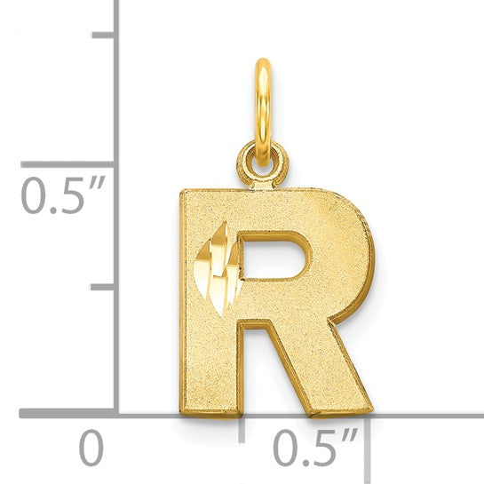 10kt Yellow Gold Initial R Charm