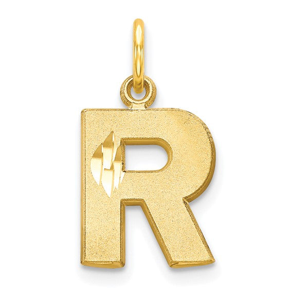 10kt Yellow Gold Initial R Charm