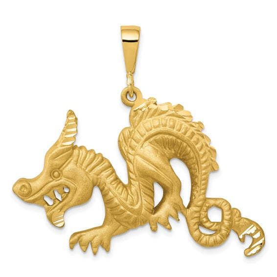 10kt Yellow Gold Dragon Pendant