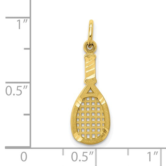 10kt Yellow Gold Solid Racquetball Racquet Charm