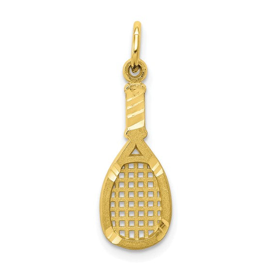 10kt Yellow Gold Solid Racquetball Racquet Charm