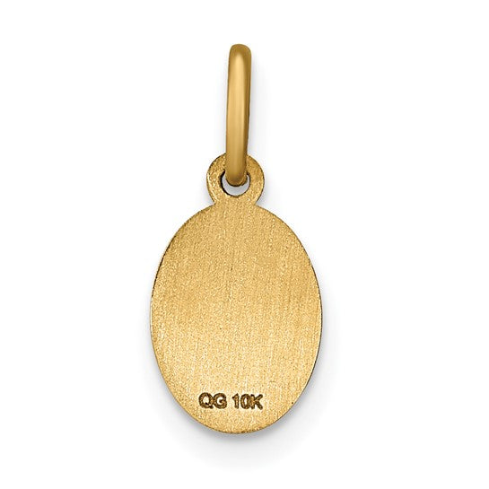 10kt Yellow Gold Solid Satin Polished St. Christopher Pendant