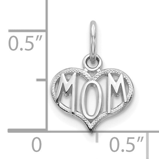 10kt White Gold Mom Charm