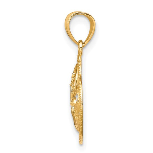 10KT Yellow Gold & Rhodium MOM Heart Charm