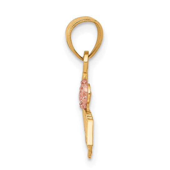 10kt Yellow Gold Two-Tone w/White Rhodium #1 GRANDMA Charm