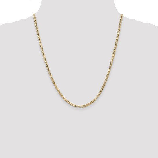 10kt Yellow Gold 3mm Concave Anchor Chain