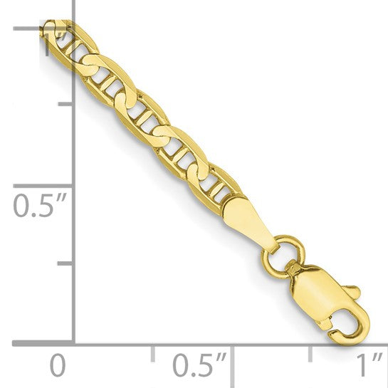 10kt Yellow Gold 3mm Concave Anchor Chain