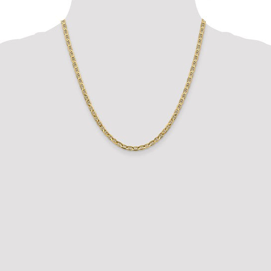 10kt Yellow Gold 3.75mm Concave Anchor Chain