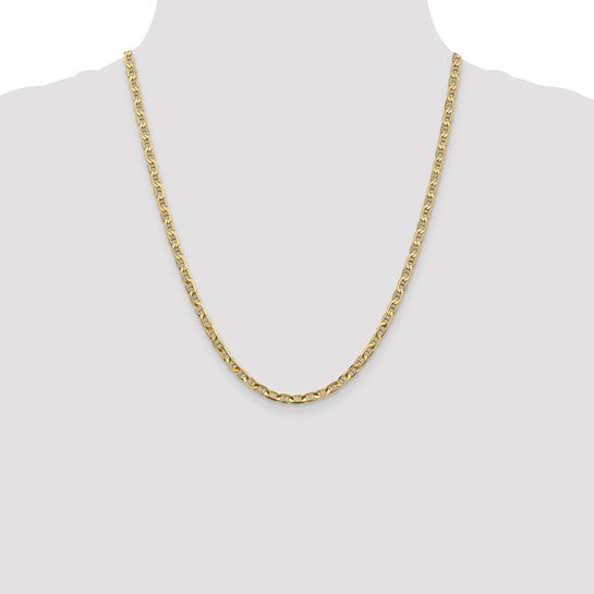 10kt Yellow Gold 3.75mm Concave Anchor Chain