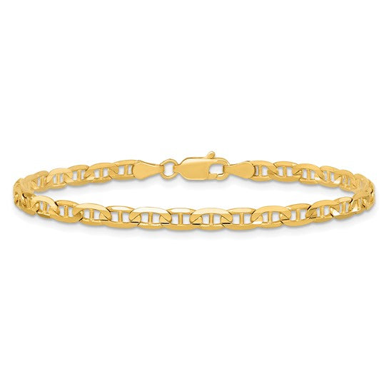 10kt Yellow Gold 3.75mm Concave Anchor Chain