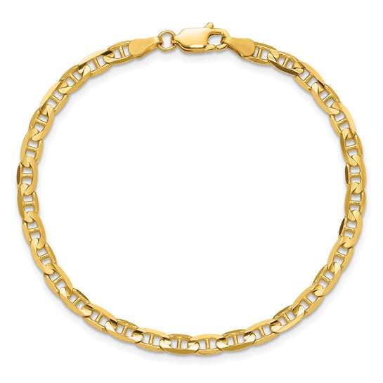 10kt Yellow Gold 3.75mm Concave Anchor Chain