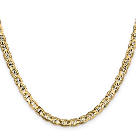 10kt Yellow Gold 4.5mm Concave Anchor Chain