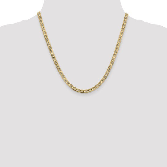 10kt Yellow Gold 4.5mm Concave Anchor Chain