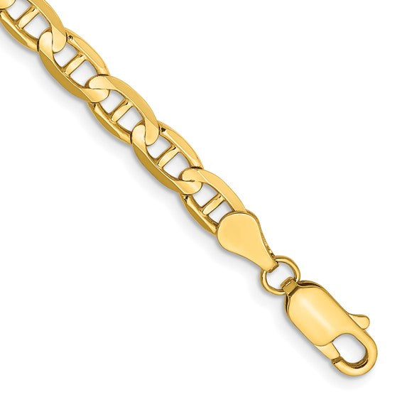 10kt Yellow Gold 4.5mm Concave Anchor Chain