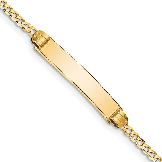 10kt Yellow Gold Flat Curb Link ID Bracelet