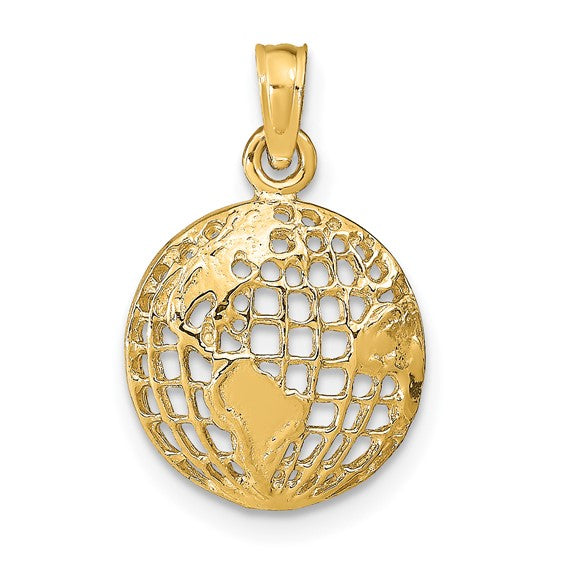 10kt Yellow Gold Polished Globe Pendant