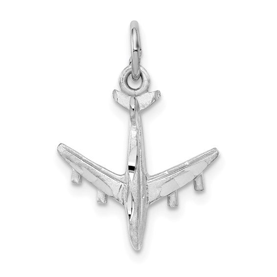 10kt White Gold 3-D Airplane Charm