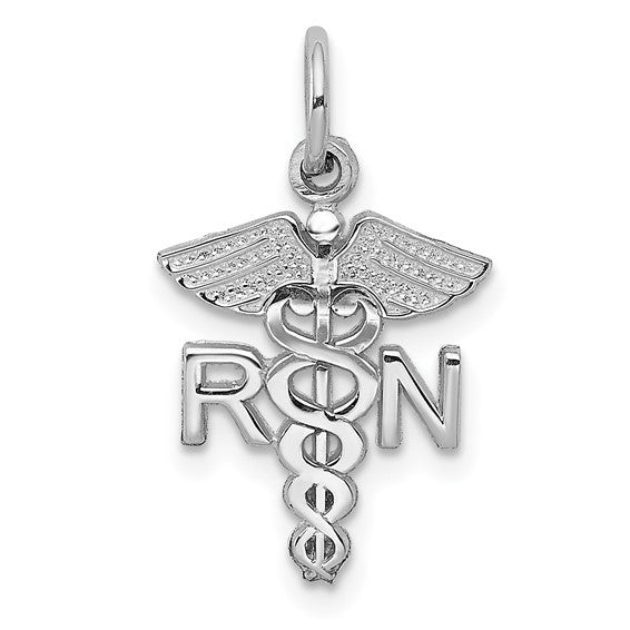 10kt White Gold RN Charm