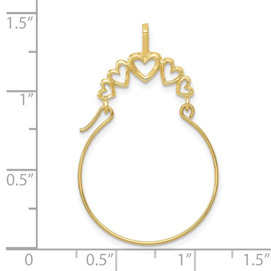 10kt Yellow Gold Polished 5-Heart Charm Holder