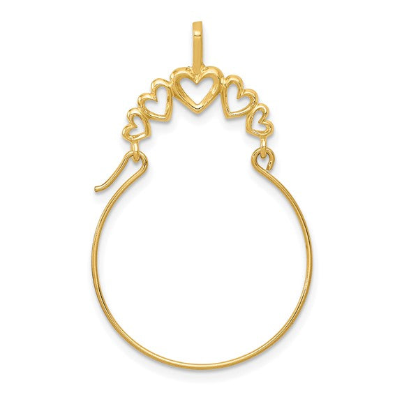 10kt Yellow Gold Polished 5-Heart Charm Holder