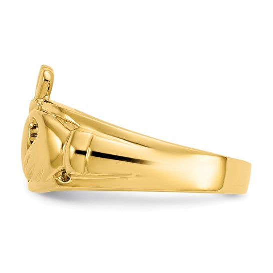 10kt Yellow Gold Polished Men's Claddagh Ring