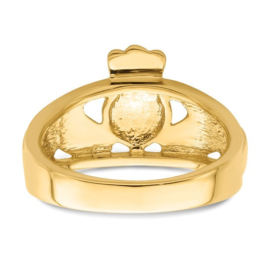10kt Yellow Gold Polished Men's Claddagh Ring