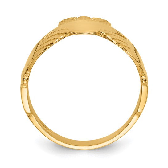 10kt Yellow Gold Polished Ladies Claddagh Ring