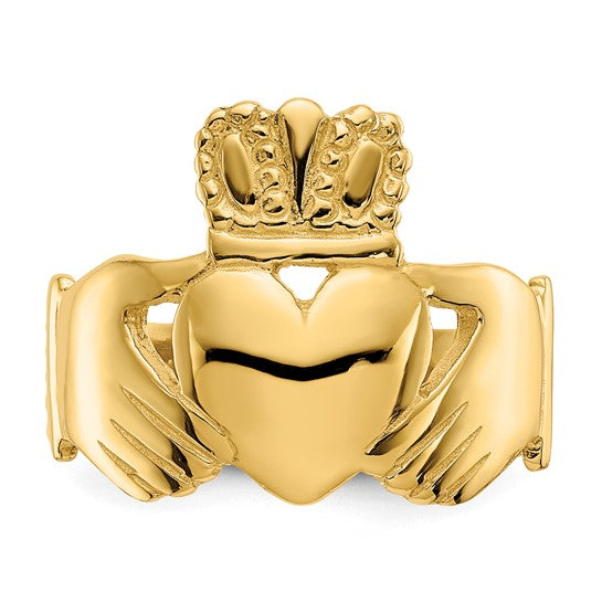 10kt Yellow Gold Polished Ladies Claddagh Ring
