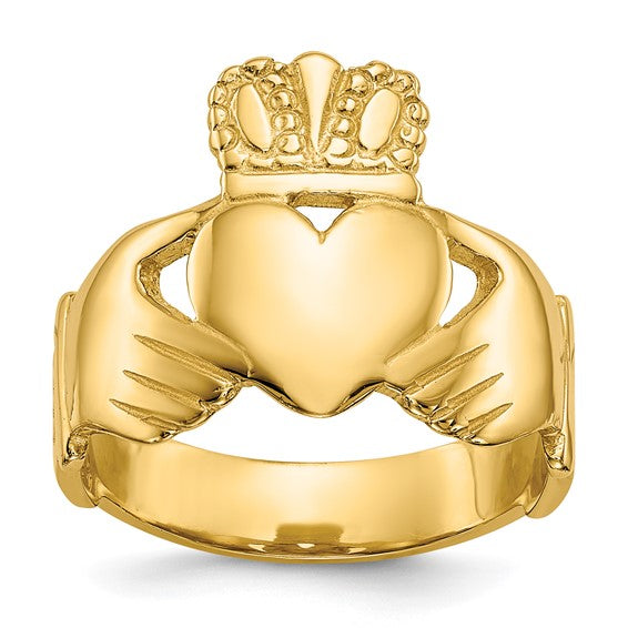 10kt Yellow Gold Polished Ladies Claddagh Ring