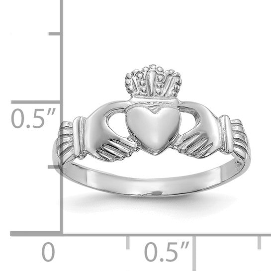 10kt White Gold Ladies Claddagh Ring