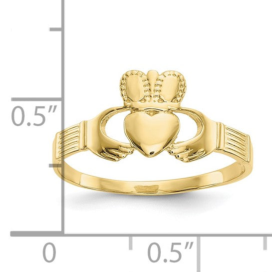 10kt Yellow Gold Ladies Claddagh Ring
