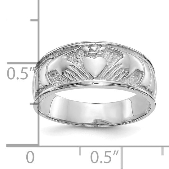 10kt White Gold Ladies Claddagh Ring